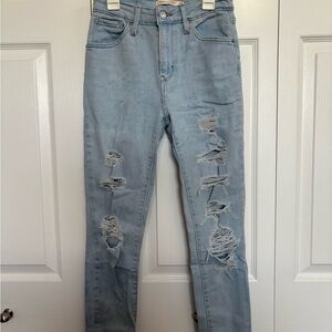 Light Blue Distressed Women's Jeans